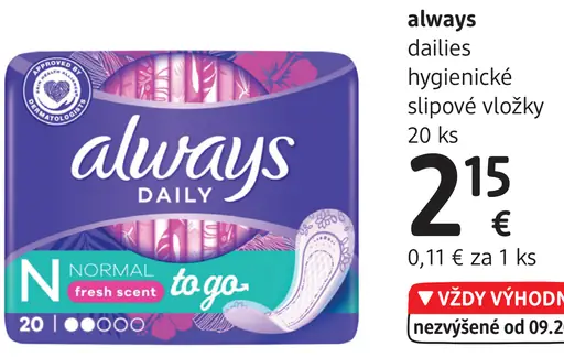 Always dailies hygienické slipové vložky