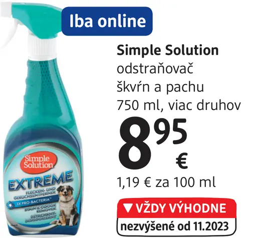 Simple Solution odstraňovač škvŕn a pachov