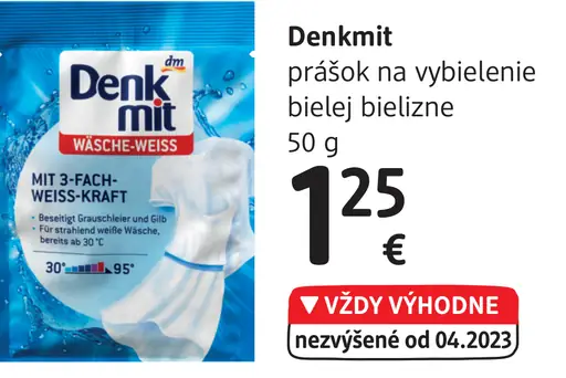 Denkmit prášok na vybielenie bielej bielizne