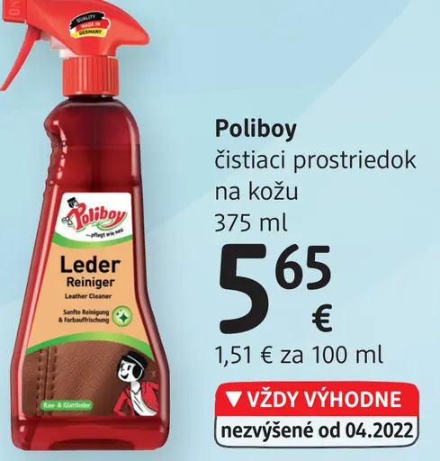 Poliboy čistiaci prostriedok na kožu