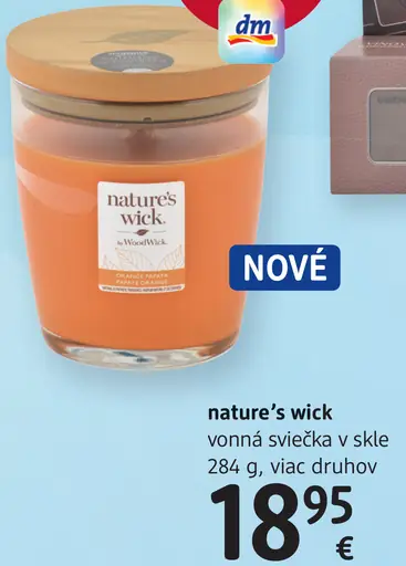 Nature's Wick vonná sviečka v skle