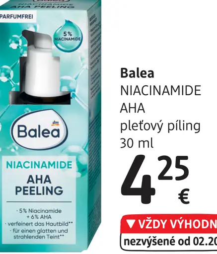 Balea Niacinamide AHA pleťový píling