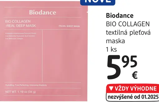 Biodance BIO Collagen textilná pleťová maska