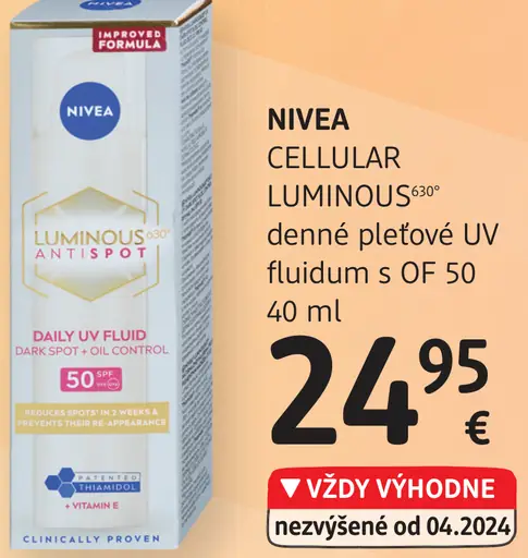 NIVEA Cellular Luminous denný pleťový UV fluidum