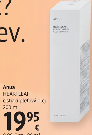 Anua Heartleaf čistiaci pleťový olej