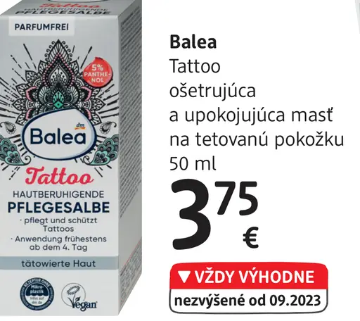 Balea Tattoo ošetrujúca a upokojujúca masť na tetovanú pokožku