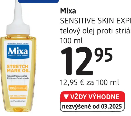 Mixa Sensitive Skin Expert telový olej proti striám