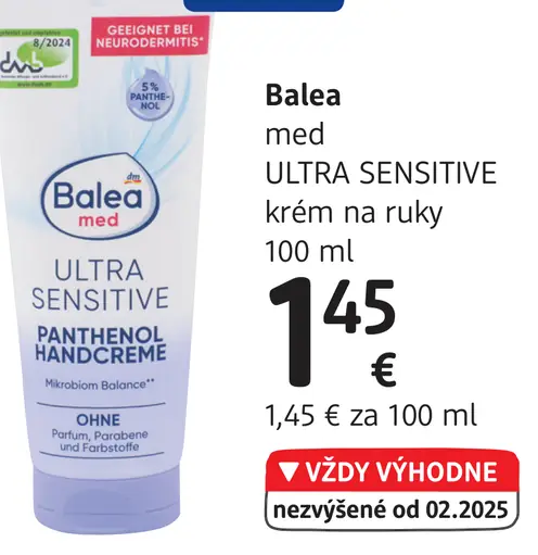 Balea Med Ultra Sensitive krém na ruky
