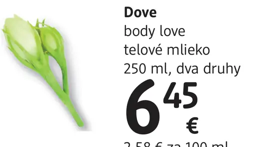 Dove body love telové mlieko
