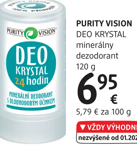 PURITY VISION DEO KRYSTAL minerálny dezodorant