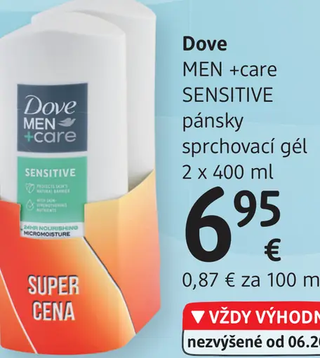 Dove Men +care Sensitive pánsky sprchovací gél