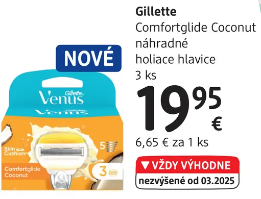 Gillette Comfortglide Coconut náhradné holiace hlavice