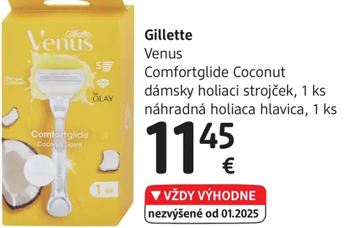 Gillette Venus Comfortglide Coconut dámsky holiaci strojček, náhradná holiaca hlavica