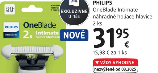 Philips OneBlade Intimate náhradné holiace hlavice