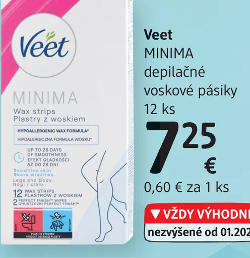 Veet Minima depilačné voskové pásky