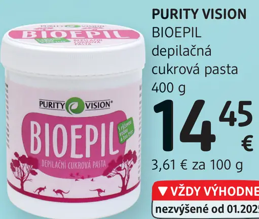 Purity Vision Bioepil depilačná cukrová pasta