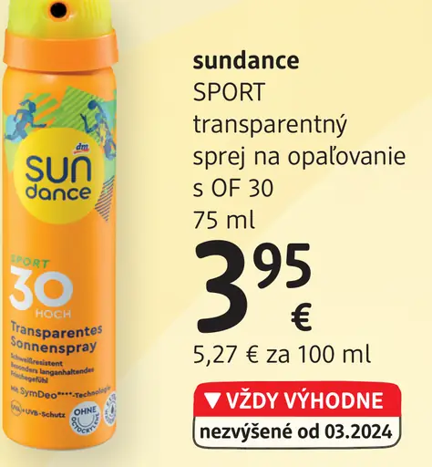 Sundance SPORT transparentný sprej na opaľovanie