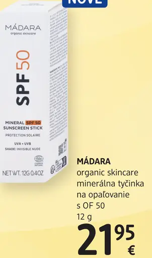 MÁDARA organic skincare minerálna tyčinka na opaľovanie