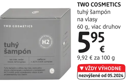 TWO COSMETICS tuhý šampón na vlasy