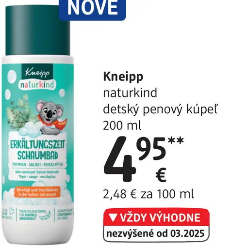 Kneipp naturkind detský penový kúpeľ