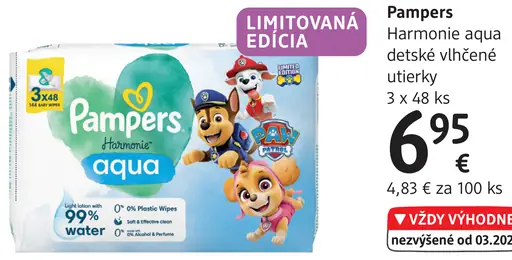 Pampers Harmonie aqua detské vlhčené utierky