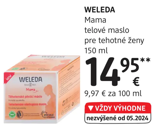 Weleda Mama telové maslo pre tehotné ženy