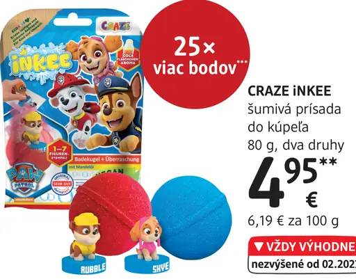 CRAZE INKEE šumivá prísada do kúpeľa