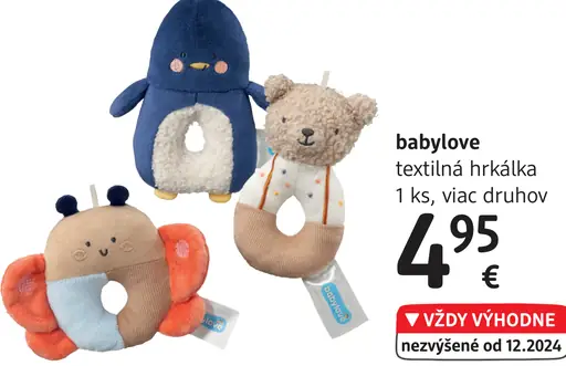 Babylove textilná hrkálka
