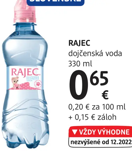 Rajec dojčenská voda