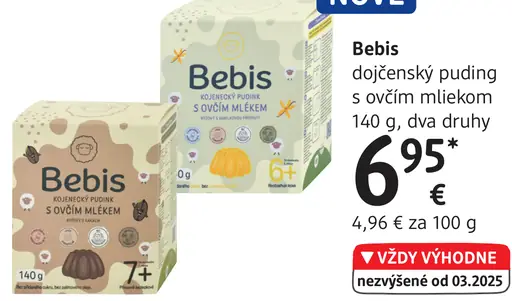 Bebis dojčenský puding s ovčím mliekom