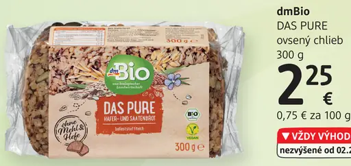 DmBio DAS PURE ovsený chlieb