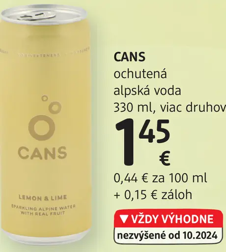 Cans ochutená alpská voda