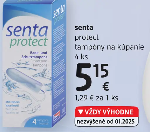 Senta Protect tampóny na kúpanie
