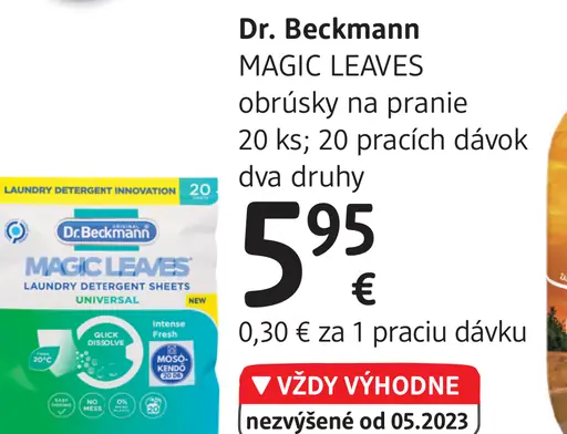 Dr. Beckmann MAGIC LEAVES obrúsky na pranie