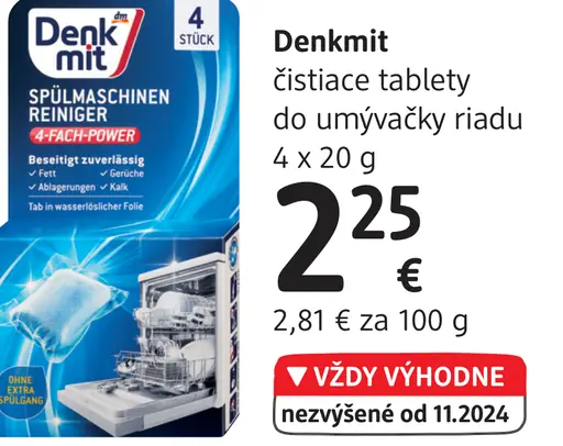 Denkmit čistiace tablety do umývačky riadu