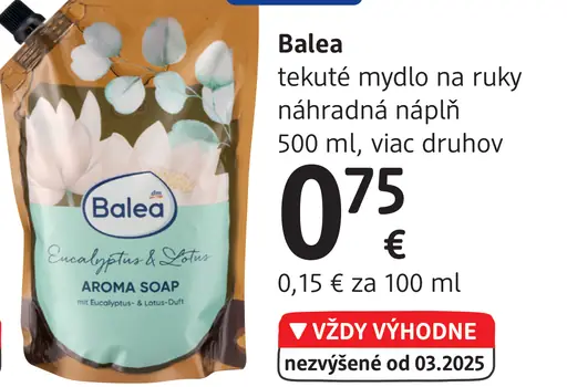 Balea tekuté mydlo na ruky náhradná náplň