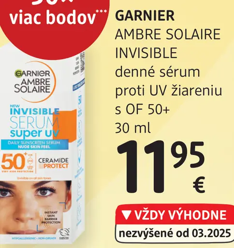 Garnier Ambre Solaire Invisible denný sérum proti UV žiareniu s OF 50+