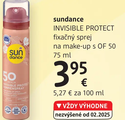 Sundance Invisible Protect fixačný sprej na make-up s OF 50