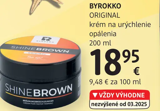 Byrokko Original krém na urýchlenie opálenia
