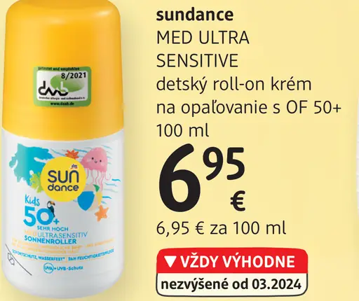 Sundance Med Ultra Sensitive detský roll-on krém na opaľovanie s OF 50+