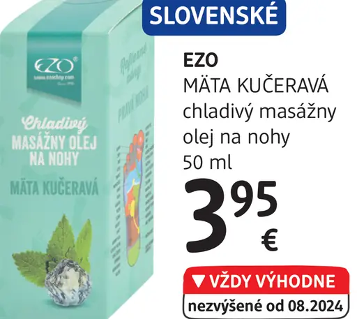EZO MÄTA KUČERAVÁ chladivý masážny olej na nohy