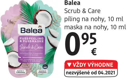 Balea Scrub & Care píling na nohy, maska na nohy