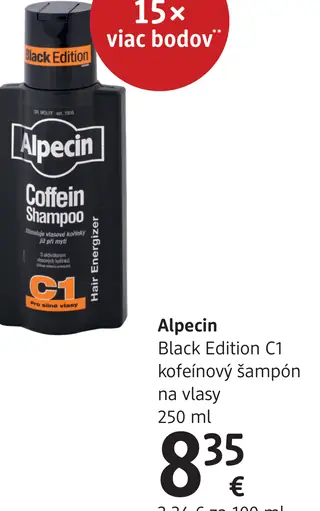 Alpecin Black Edition C1 kofeínový šampón na vlasy