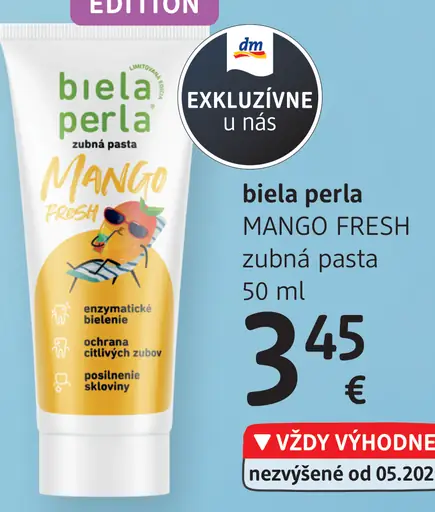 Biela perla MANGO FRESH zubná pasta