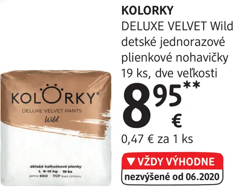 Kolorky DELUXE VELVET Wild detské jednorazové ekologické nohavičky