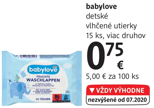 Babylove detské vlhčené utierky