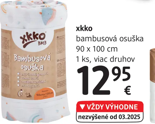 Xkko bambusová osuška 90 x 100 cm