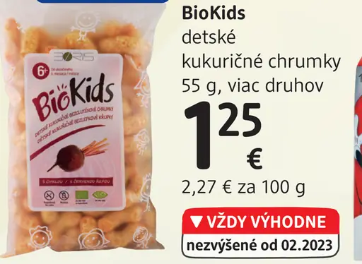 BioKids detské kukuričné chrumky