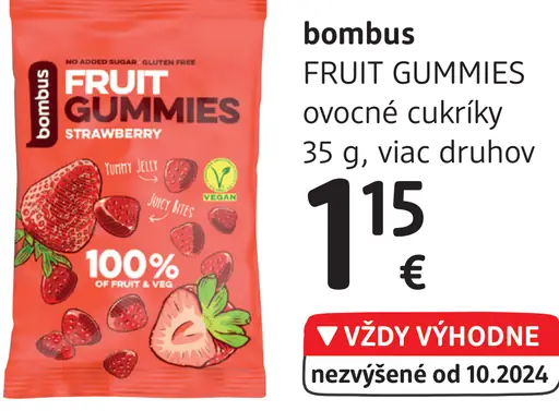 Bombus FRUIT GUMMIES ovocné cukríky