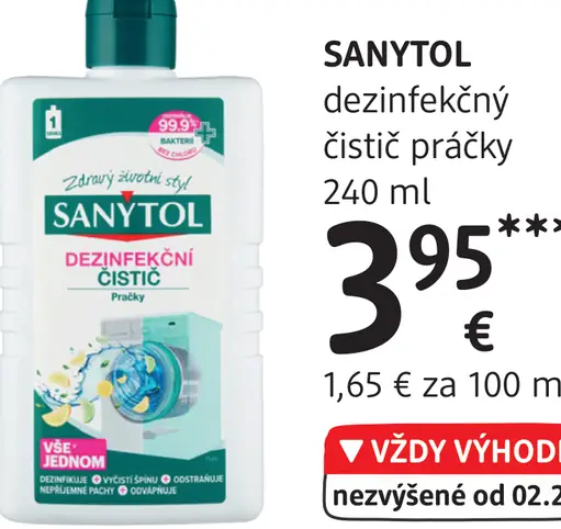 SANYTOL dezinfekčný čistič práčky